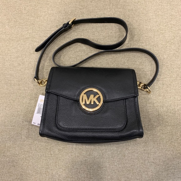 MICHAEL Michael Kors Handbags - Black Michael Kors small messaged leather purse